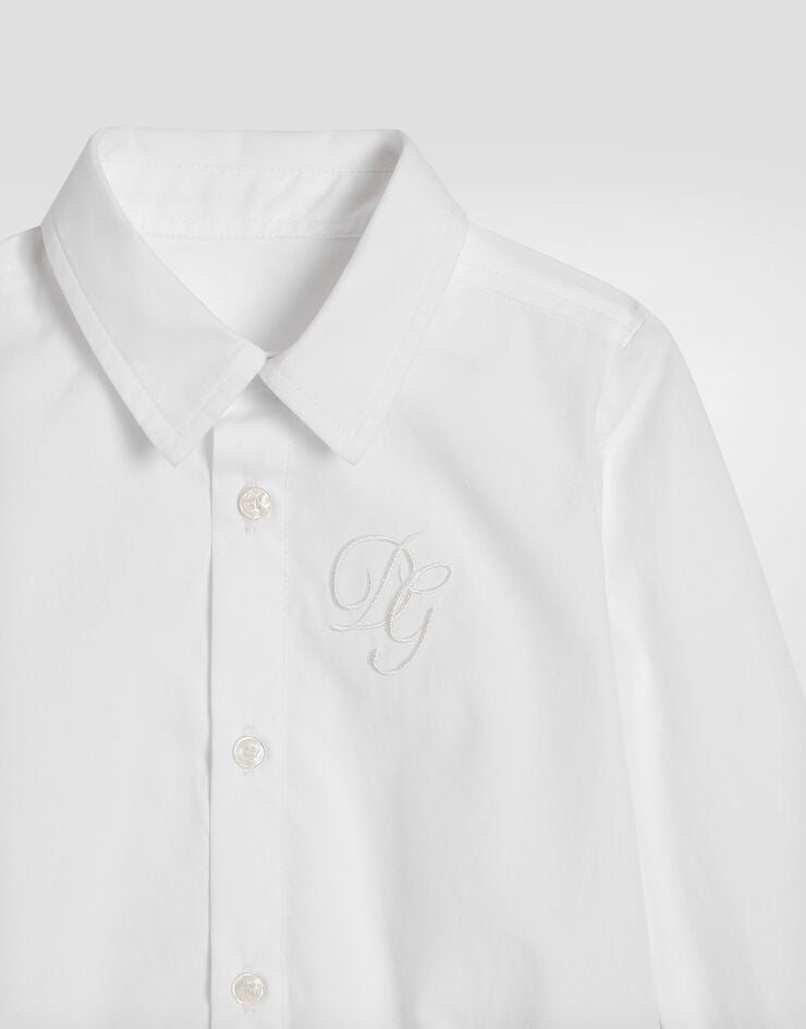 Dolce & Gabbana Poplin bodysuit with DG logo White L11O82G7P1Z