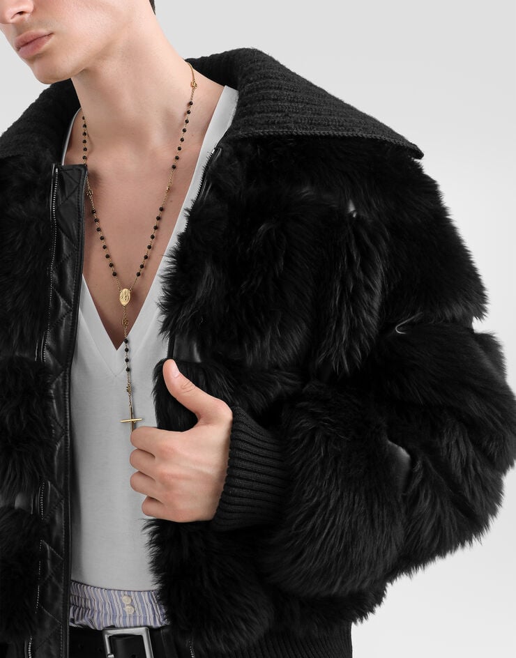 Dolce & Gabbana Fur bomber jacket Dolce & Gabbana Fur bomber jacket Black G9CMRLHUPDA