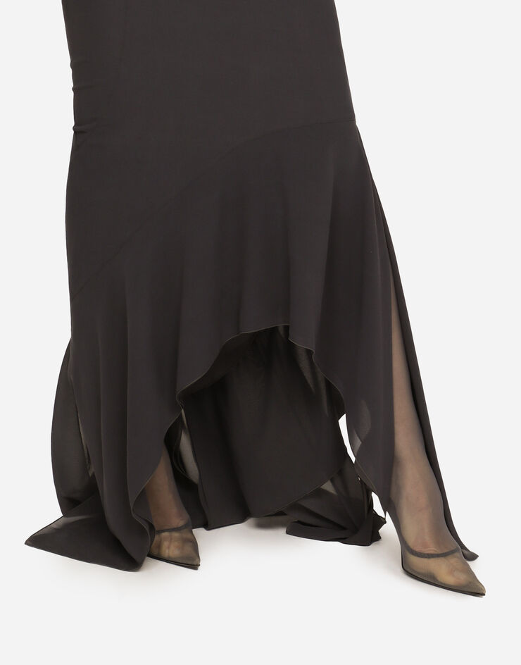 Dolce & Gabbana KIM DOLCE&GABBANA Langes Kleid aus Georgette Mehrfarbig F6BFBTFUAA1