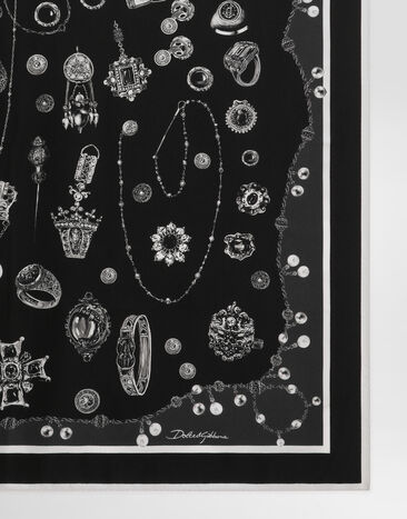 Dolce & Gabbana Medals-print 70x70 silk twill scarf Print GQ348EG0WUS