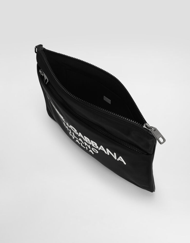 Dolce & Gabbana 고무 로고 나일론 파우치 블랙 BP3259AG182