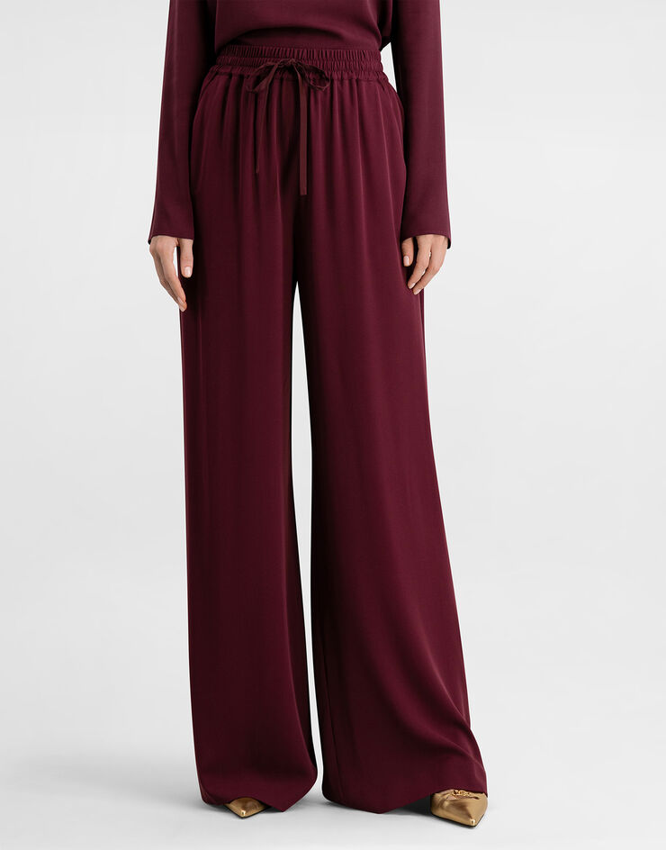 Dolce & Gabbana Silk crêpe trousers Purple I3J51WFU1ME