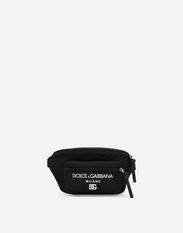 Dolce & Gabbana Nylon belt bag with Dolce&Gabbana Milano print Black EM0125AB205
