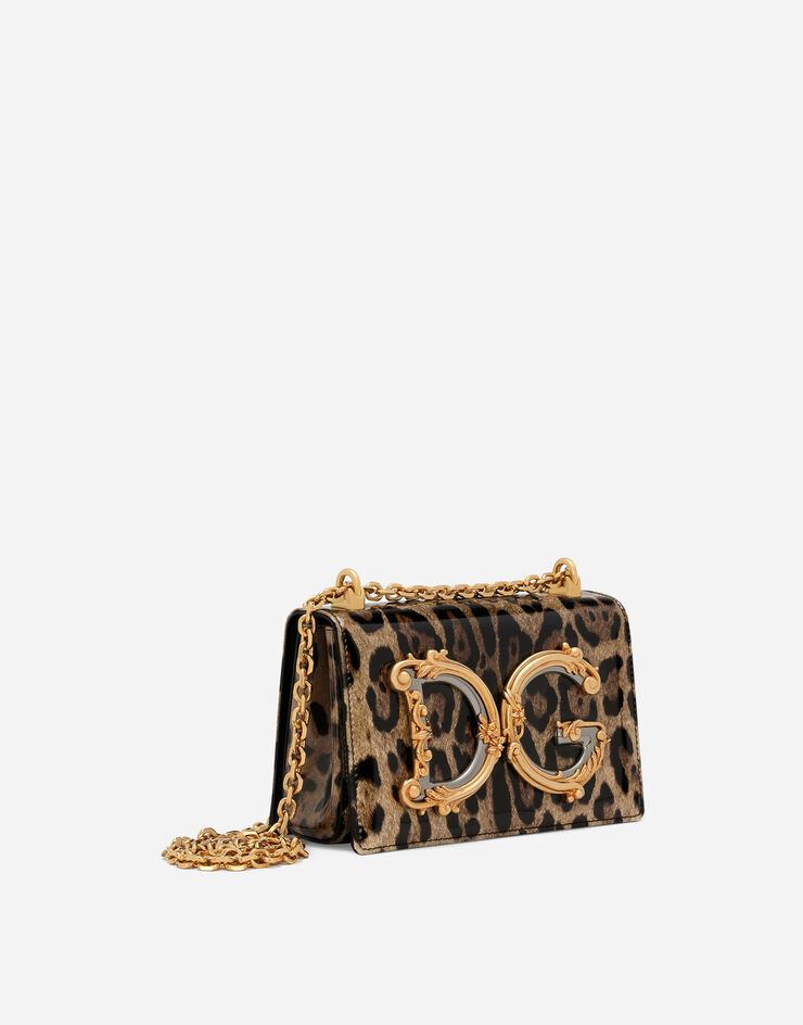 Dolce & Gabbana حقيبة كتف DG Girls متوسطة طبعة جلود الحيوانات BB6498AM568