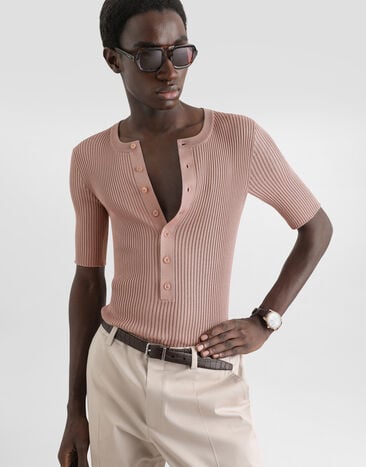 Dolce & Gabbana Serafino silk pullover Dolce & Gabbana Serafino silk pullover Pink GXXBNZJBSOZ