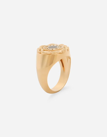 Dolce & Gabbana Anillo de esmalte floral Dorado WRQ5S3W1111