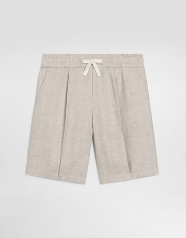 Dolce & Gabbana Linen bermuda shorts Multicolor L44Q36FC4AQ