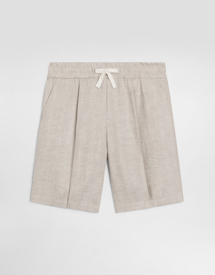 Dolce & Gabbana Linen bermuda shorts Multicolor L44Q36FC4AQ