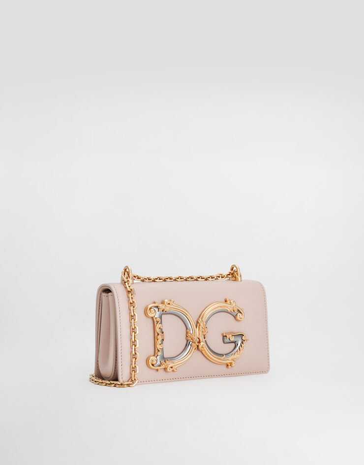 Dolce & Gabbana Calfskin DG Girls phone bag Pale Pink BI1416AW070