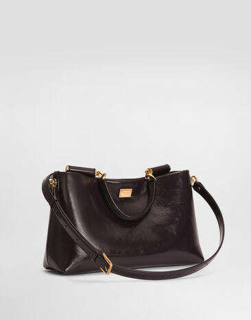 Dolce & Gabbana Sac à main Vittoria en cuir de veau, format moyen Bordeaux BB7896AZ000