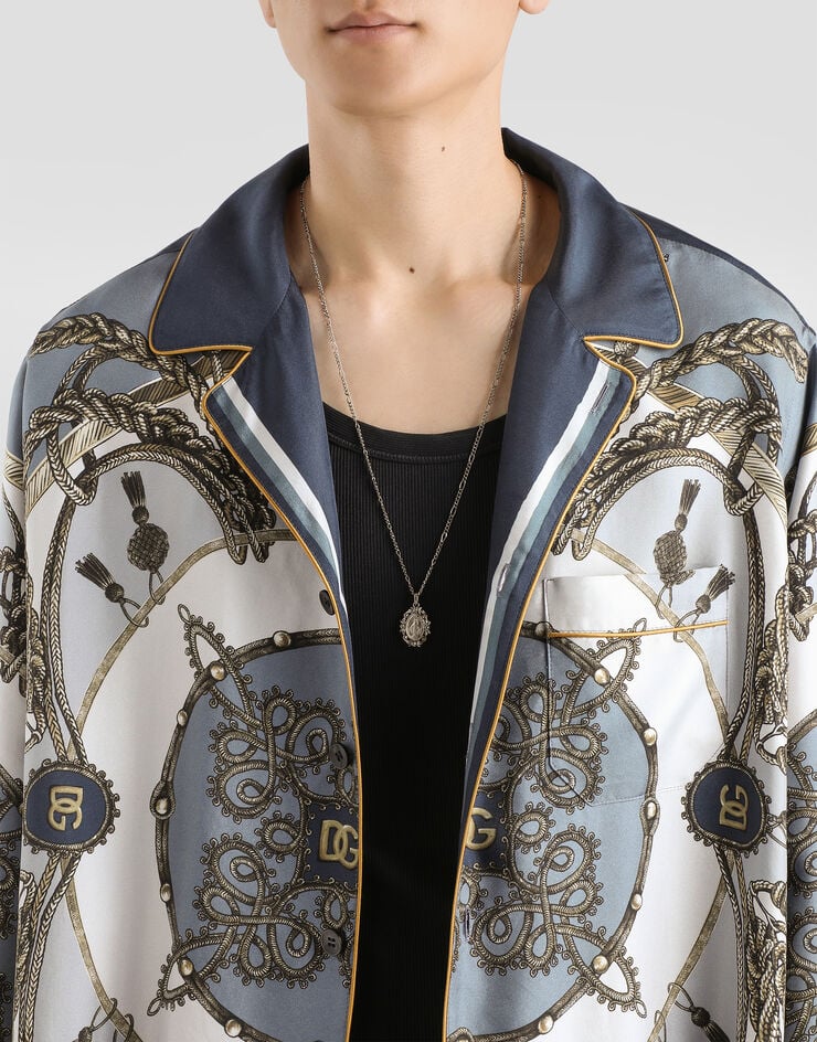 Dolce & Gabbana Cargo-print silk twill shirt Multicolor G5IF1THI12B