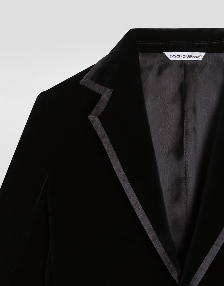 Dolce & Gabbana Velvet single-breasted jacket Blue L41J84FUWBN