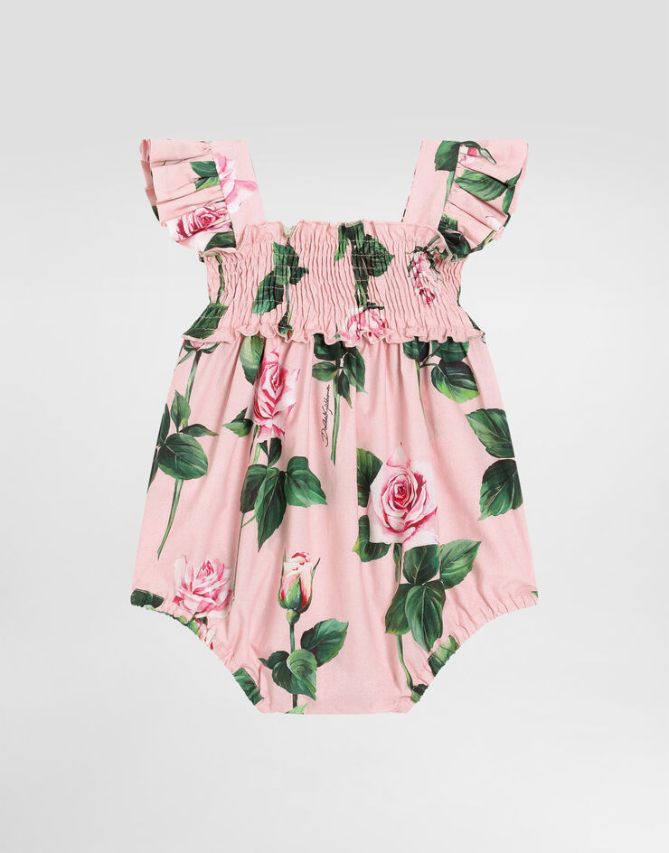 Dolce & Gabbana Rose-print poplin romper suit Print L22O01HS5S8