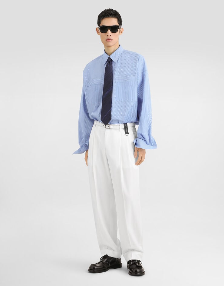Dolce & Gabbana Pantalones en gabardina de algodón Dolce & Gabbana Pantalones en gabardina de algodón White GP10DTFUFJR