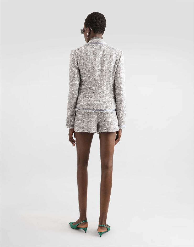 Dolce & Gabbana Chaqueta corta de botonadura sencilla en bouclé lamé Multicolor F27DITFQOAB