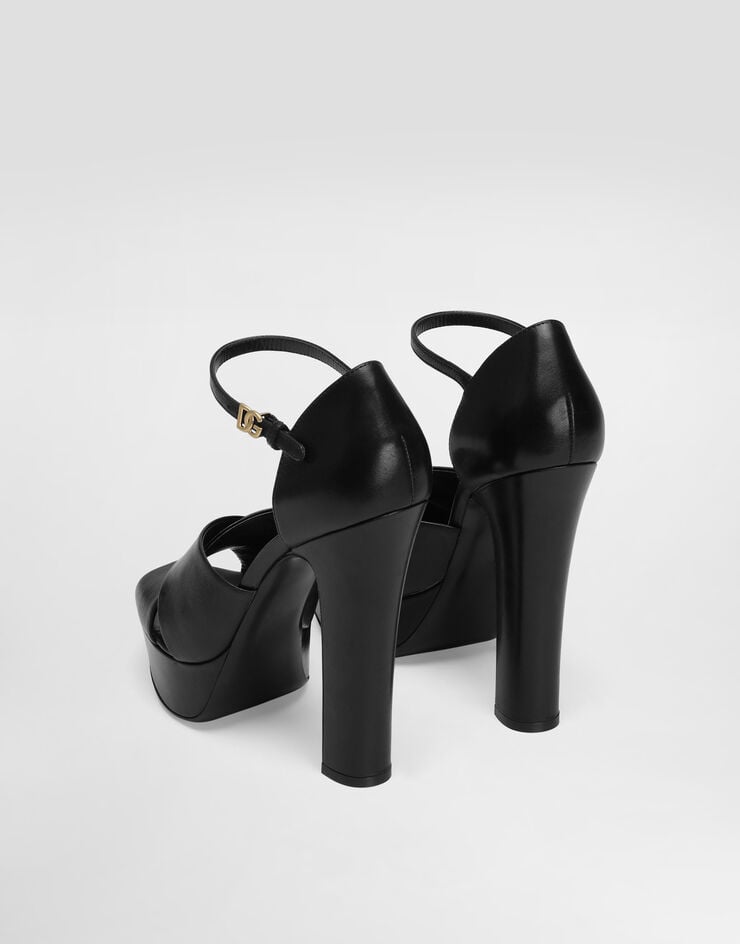 Dolce & Gabbana Platform sandals in polished calfskin Dolce & Gabbana Platform sandals in polished calfskin Black CR1885A5738