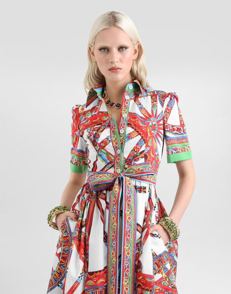 Dolce & Gabbana Carretto-print poplin shirt dress Multicolor F6JFNTGDDTF