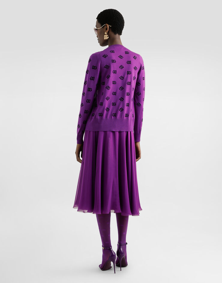 Dolce & Gabbana Chiffon midi skirt Purple F4C7UTFU1AT