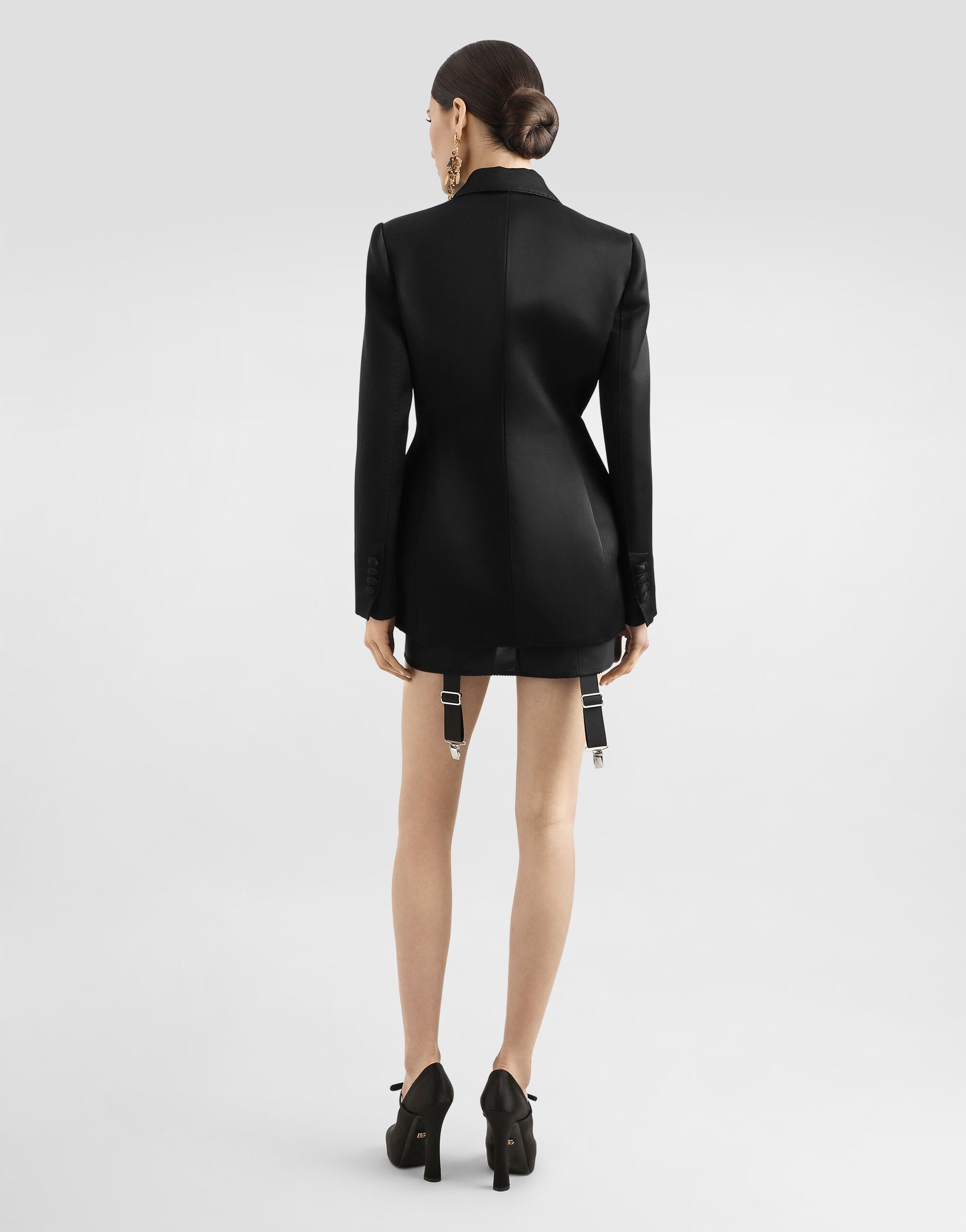 Blackのウィメンズ Short marquisette corset skirt with