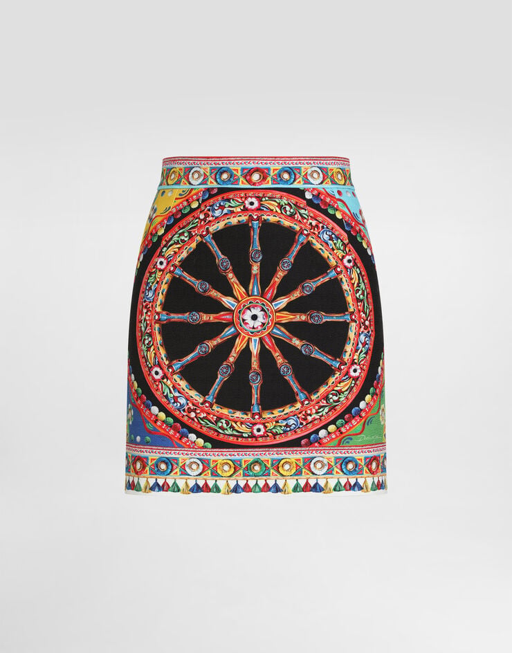 Dolce & Gabbana Carretto-print fabric skirt Multicolor F4DDSTGDDTD