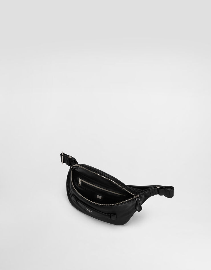 Dolce & Gabbana Calfskin nappa leather belt bag Black BM2434AF984