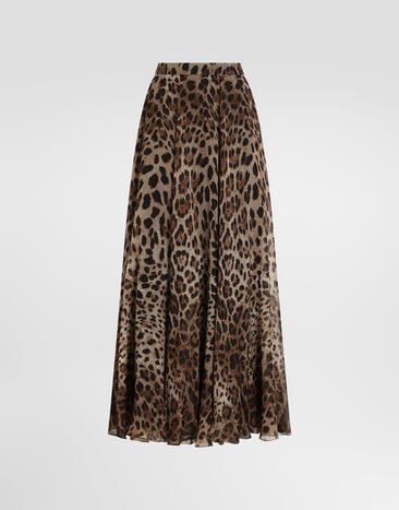 Dolce & Gabbana Leo-print chiffon skirt Print F4DC8TFS1AR
