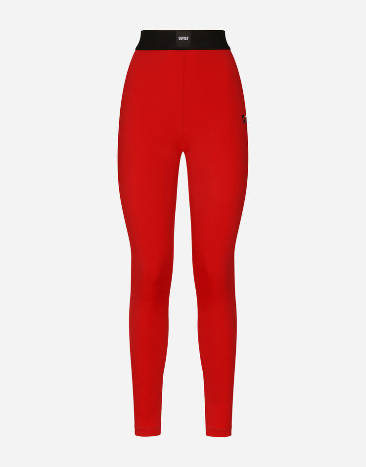 Spandex jersey leggings with elasticated band DGVIB3 in Bordeaux