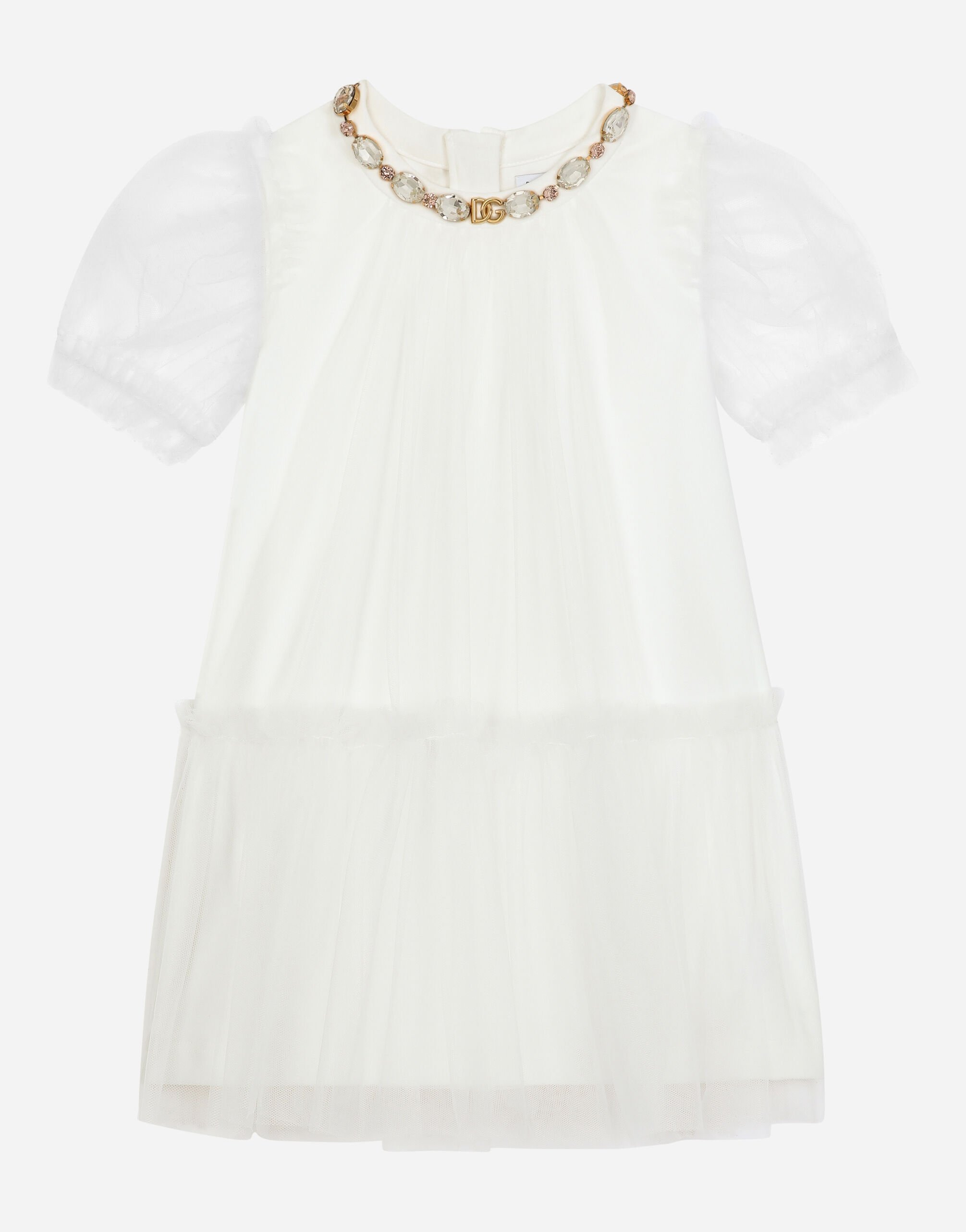 Dolce & Gabbana Tulle midi dress with bejeweled detail Print L53DI6HS5QR