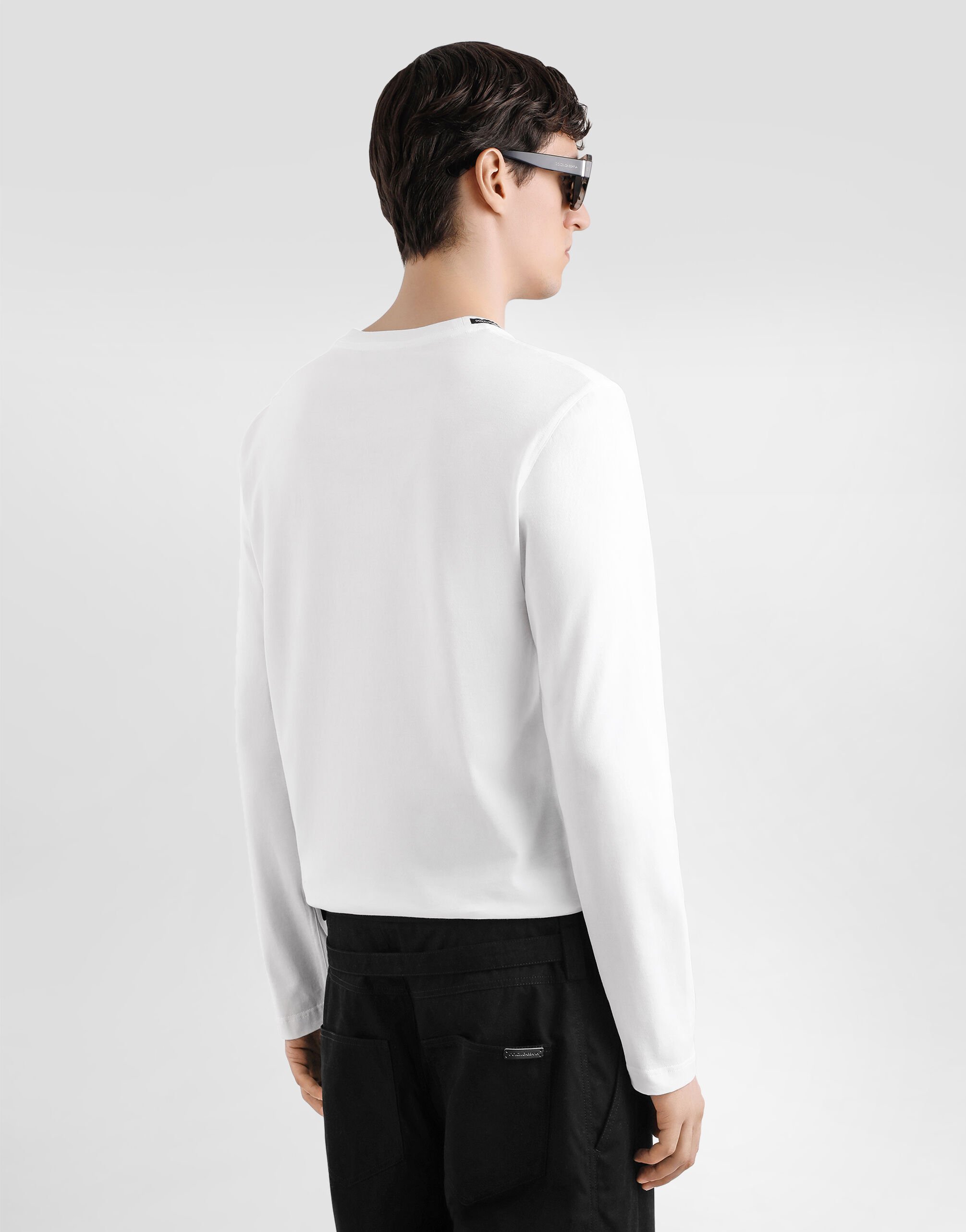 Tシャツ・カットソー DOLCE  GABBANA Men T Shirts G8PL4TG7F2H White Cotton T-shirt with branded tag in White for Men