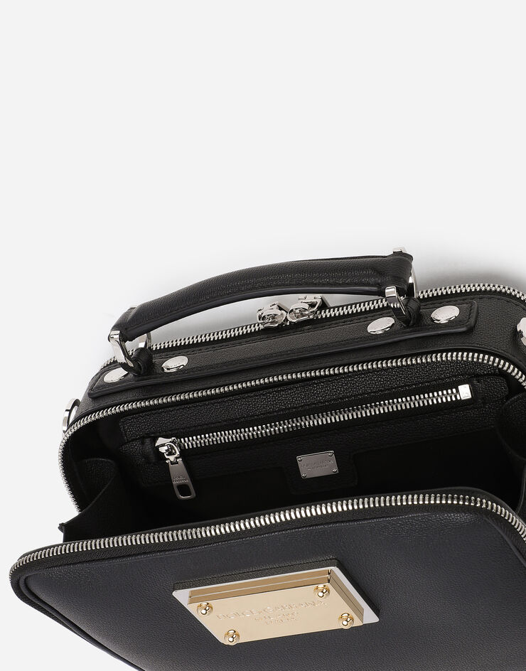 Dolce & Gabbana Grainy calfskin and nylon crossbody bag Black BM2052AD447