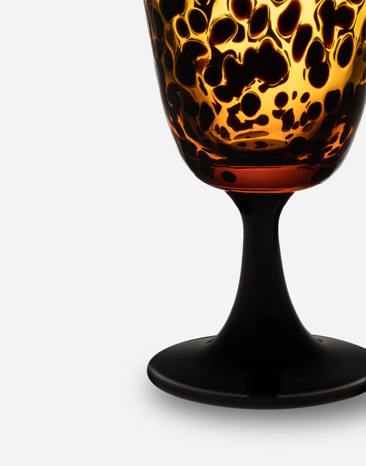 Hand-Blown Murano Wine Glass in Multicolor