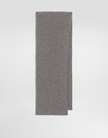 Dolce & Gabbana Ribbed knit scarf Grey LBKAH3JGMBJ