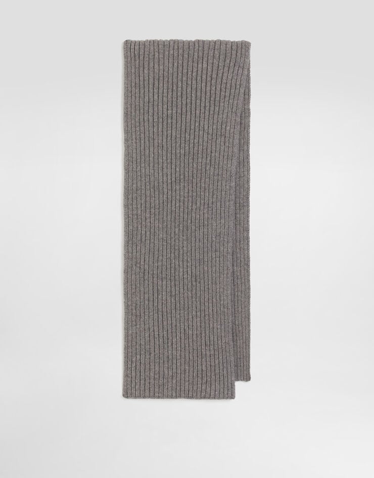 Dolce & Gabbana Ribbed knit scarf Grey LBKAH3JGMBJ