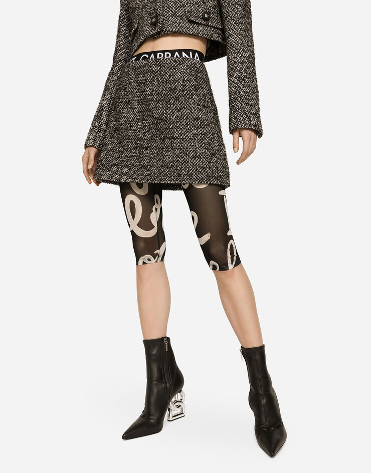 Dolce & Gabbana Falda corta de tweed moteado Multicolor F4CE8TFMMHC