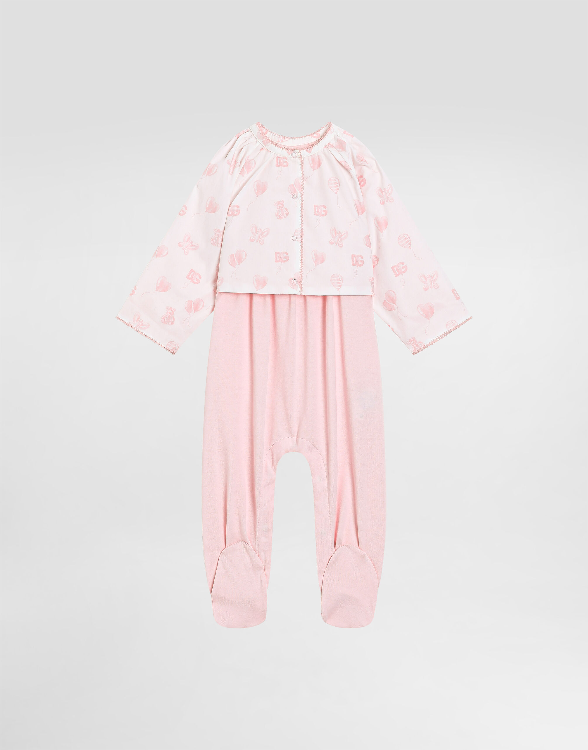 桜色のDOLCE & GABBANA マルチカラーのガールズ バルーンプリント コットンジャージー