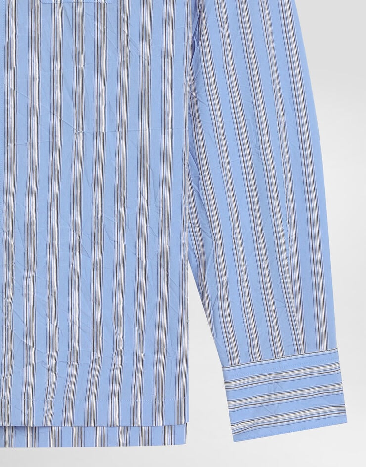 Dolce & Gabbana Crinkled striped fabric vanity shirt Multicolor G5IF1TFBMFS