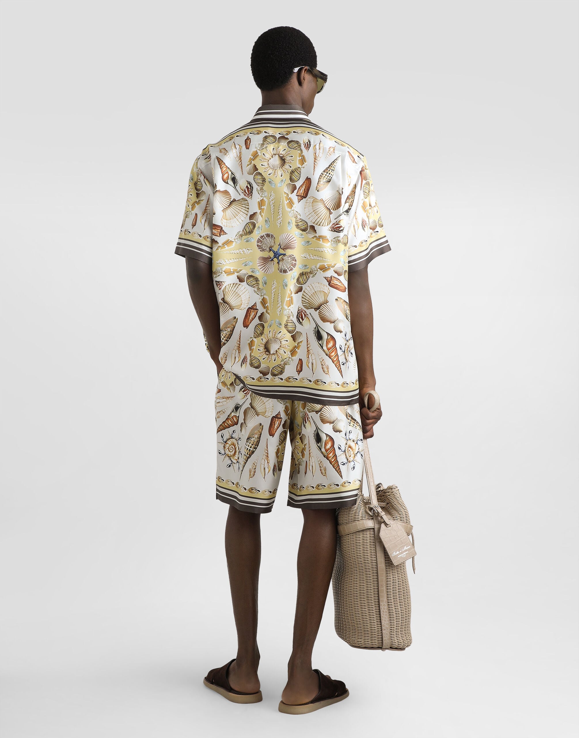 Printed hawaii silk twill shirt in Multicolor for Men