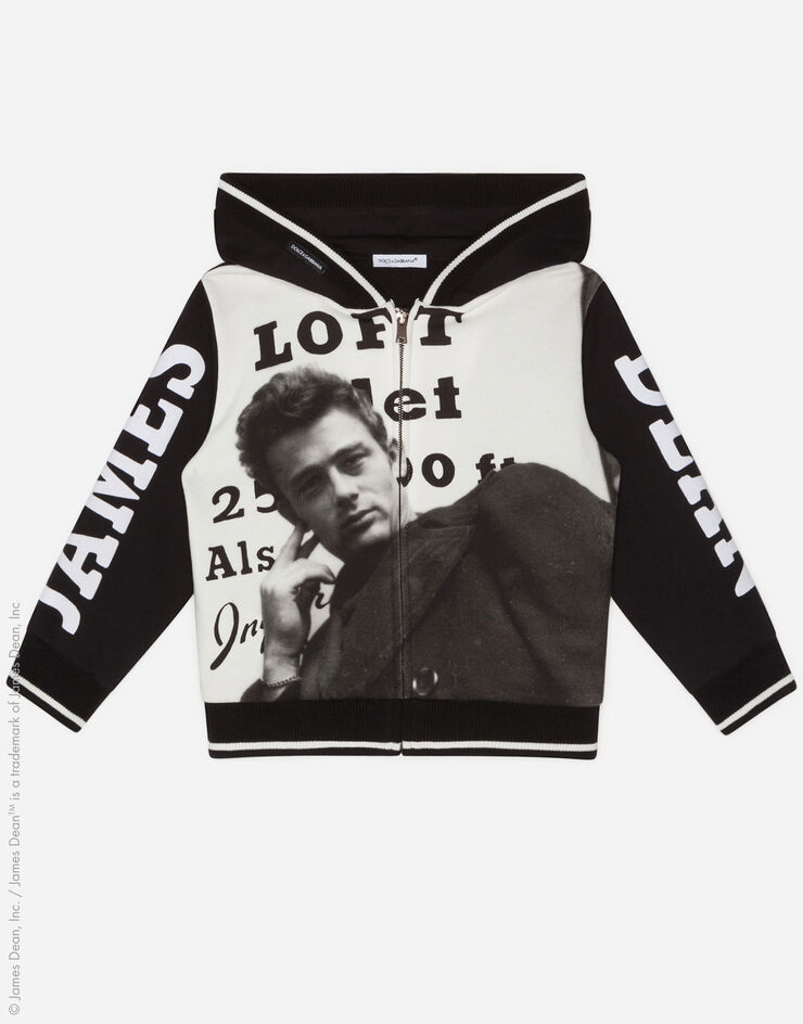 Dolce & Gabbana Jersey hoodie with james dean print グレー L4JW7EG7VSI