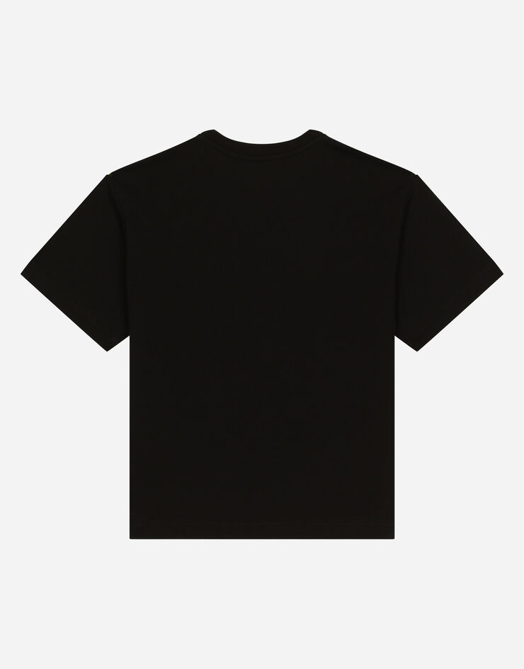 DolceGabbanaSpa Short-sleeved logo-print jersey T-shirt Black L4JTEYG7K0M