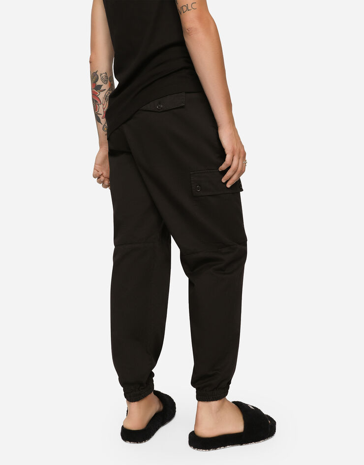 Garmentdyed cotton cargo pants in Black for Men Dolce&Gabbana®