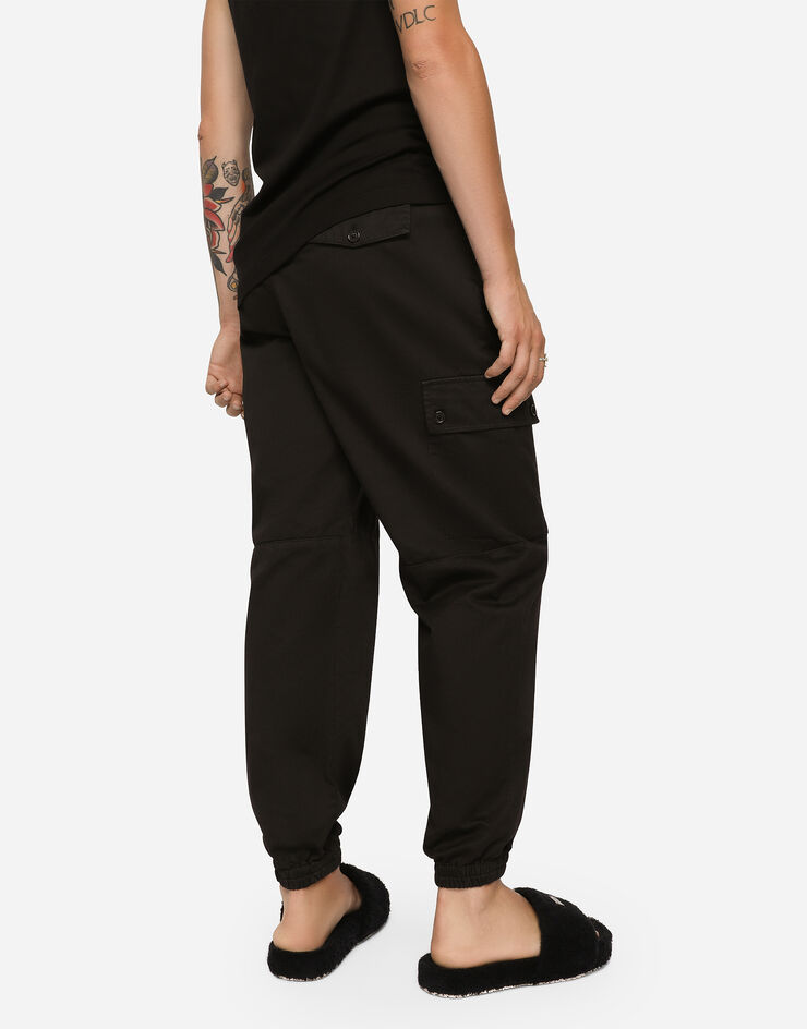 Dolce & Gabbana Garment-dyed cotton cargo pants Black GV1VHTG8IS4