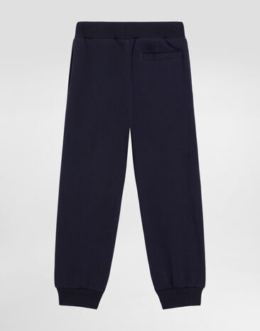 Dolce & Gabbana Jersey trousers with Dolce&Gabbana patch Blue L4JPKTG7PCU