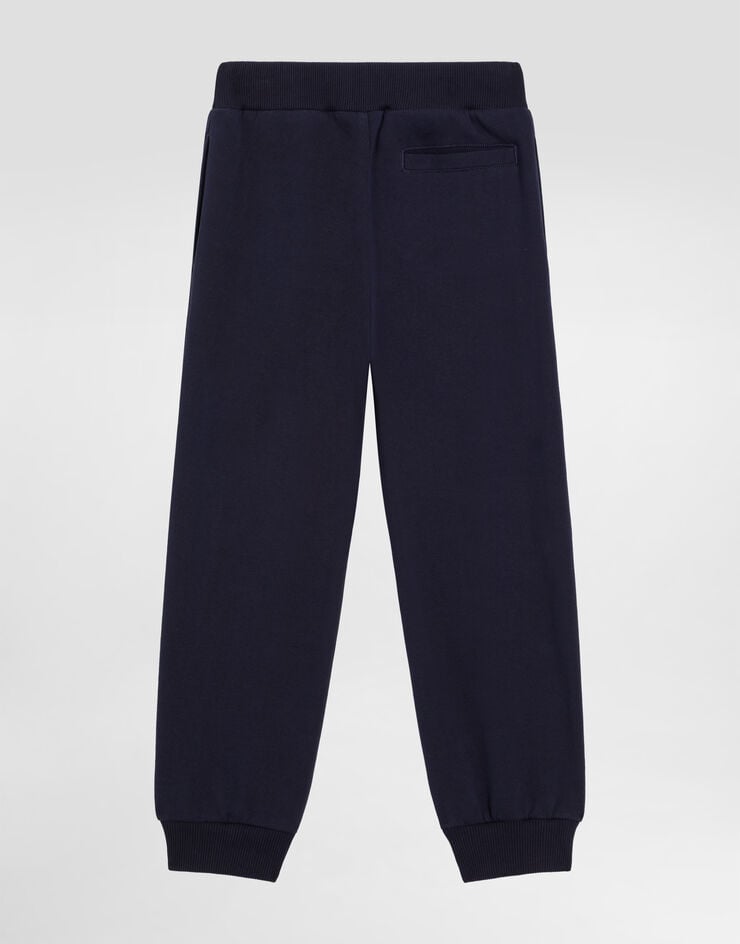 Dolce & Gabbana Jersey trousers with Dolce&Gabbana patch Blue L4JPKTG7PCU