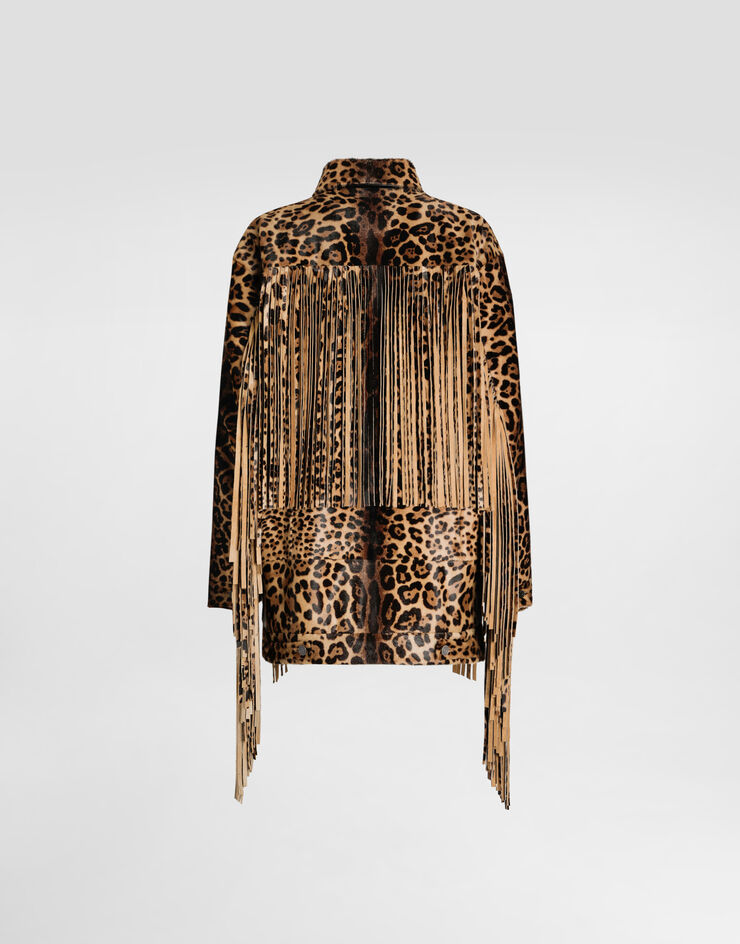 Dolce & Gabbana Leopard-print fringed jacket Multicolor F9T45LHULXR