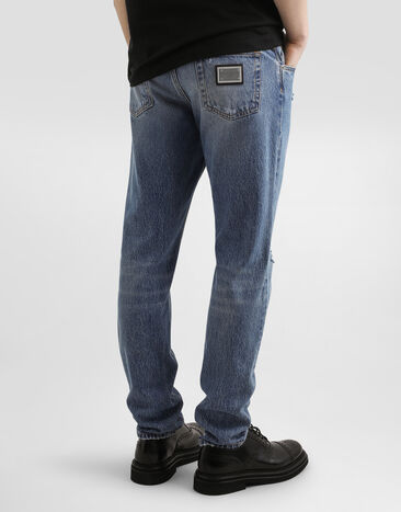 Dolce & Gabbana Regular cotton jeans Multicolor GYJCCDG8NH5