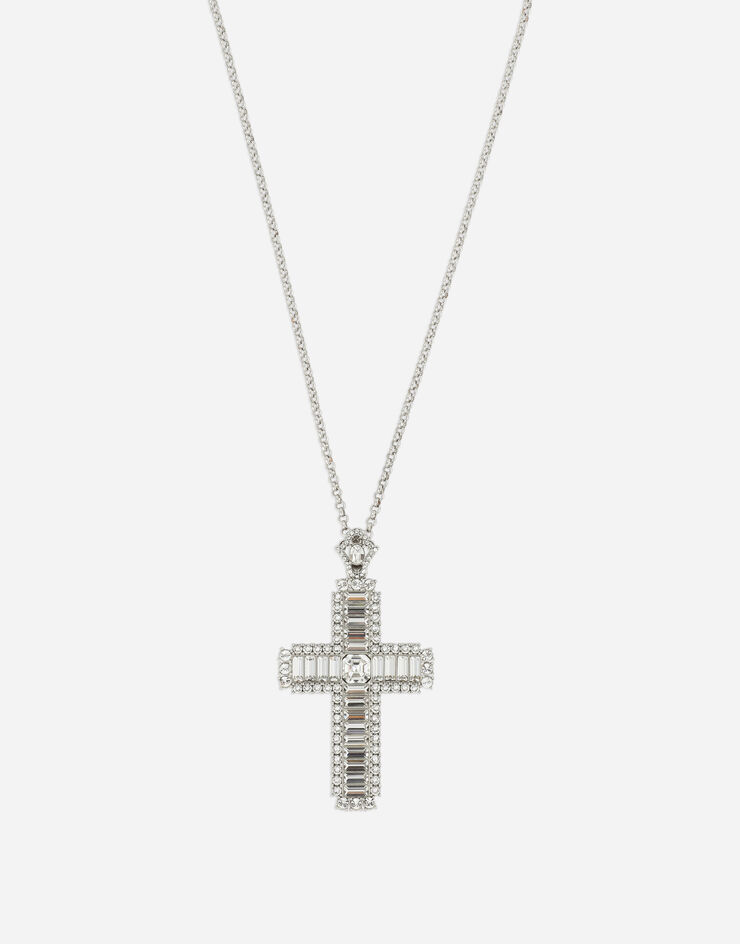 Dolce & Gabbana KIM DOLCE&GABBANA Collier avec croix en strass de cristal Cristal WNP4C6W1111
