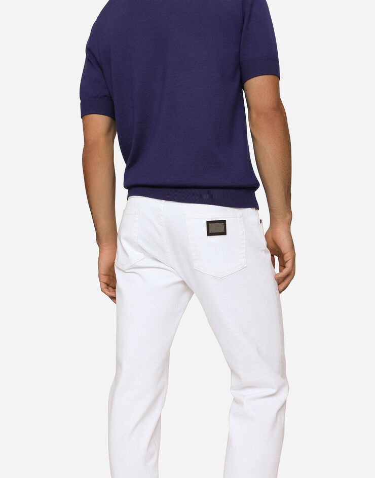 Dolce&Gabbana Regular Jeans aus weißem Stretchmaterial Mehrfarbig GYJCCDG8JR8