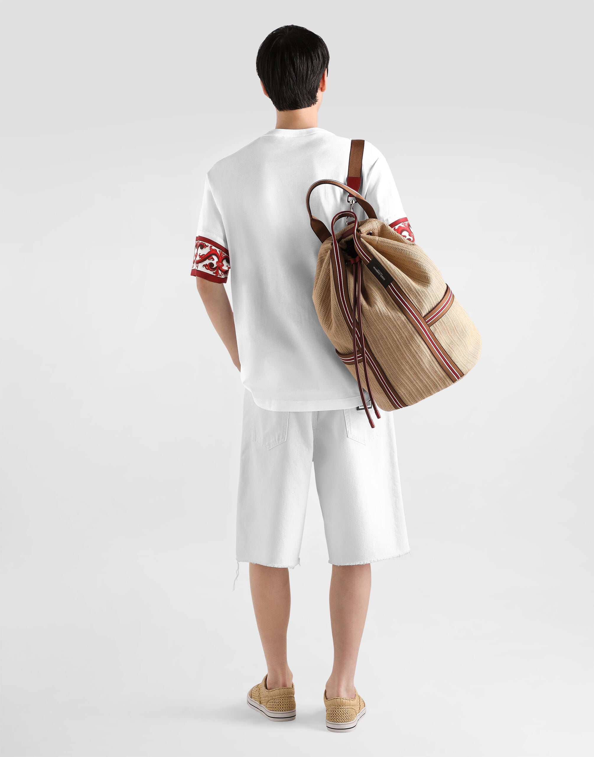 Majolica-print t-shirt in cotton in Multicolor for Men