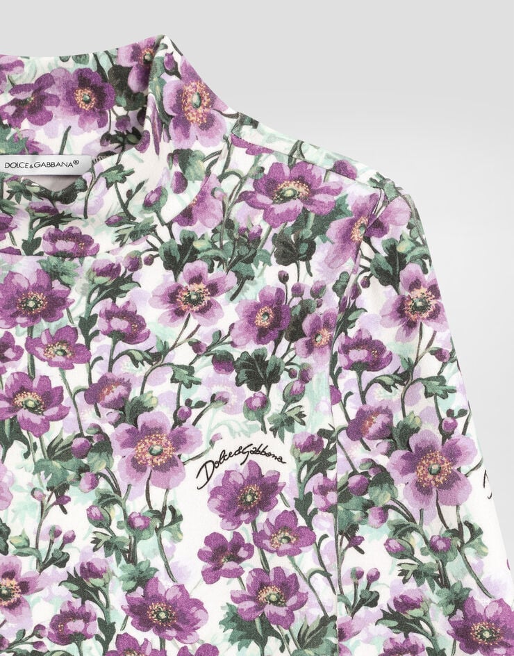 Dolce & Gabbana Violets-print interlock turtleneck Print L5JTLEFSG81