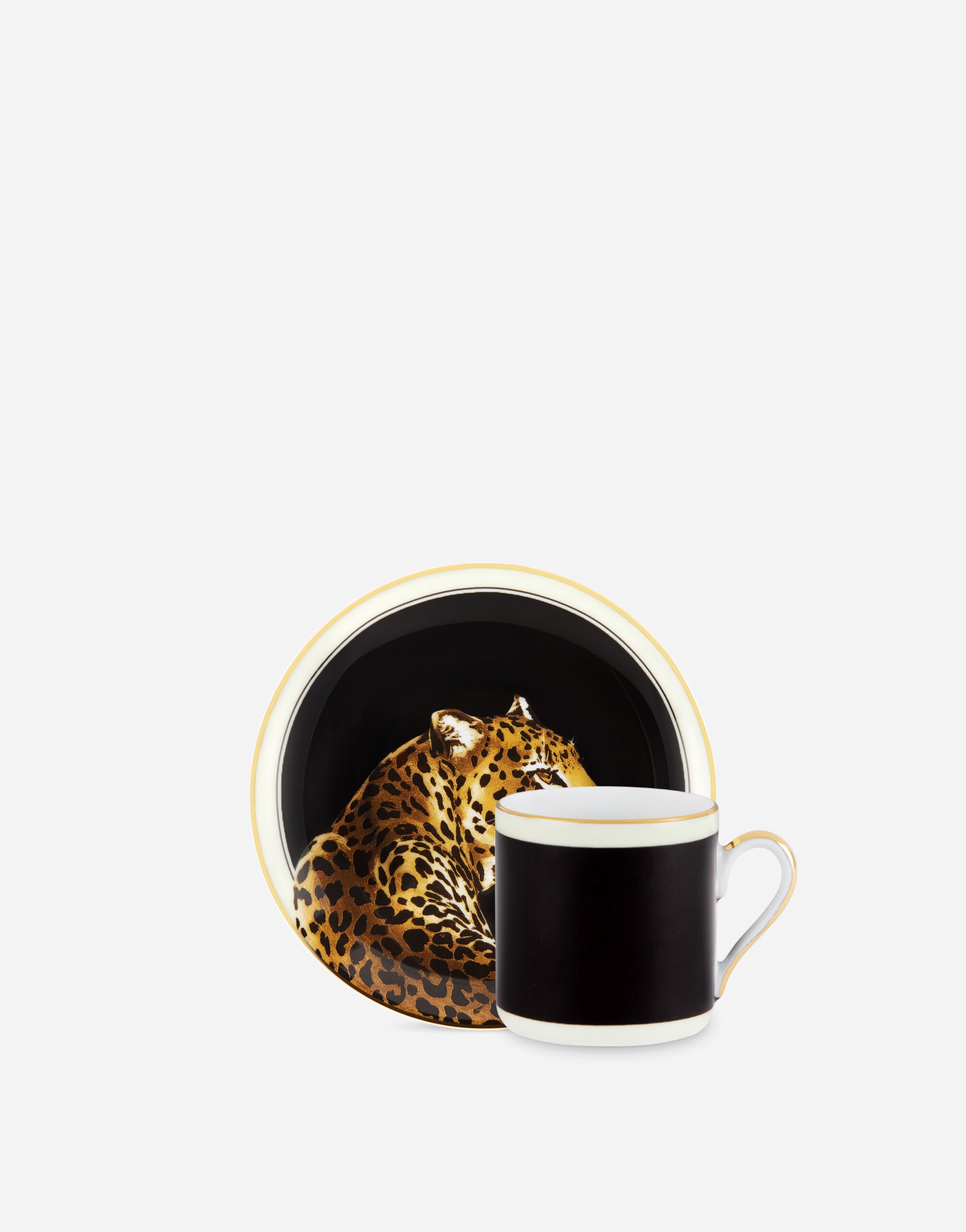 Dolce & Gabbana Tasse à Café avec Soucoupe en Porcelaine Multicolore TC0S08TCAK3